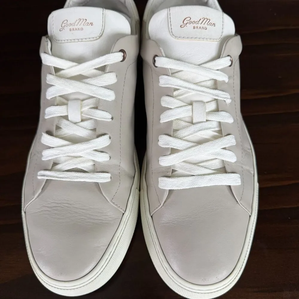 Good Man Brand Edge White Leather Casual Sneaker Shoes Low Top Men's Size 12